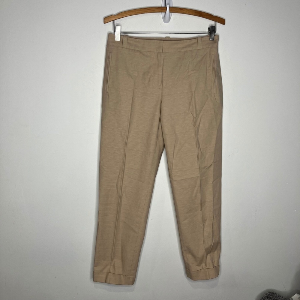Loft Julie textured tan cream trousers dress pants womens size 2 business casual